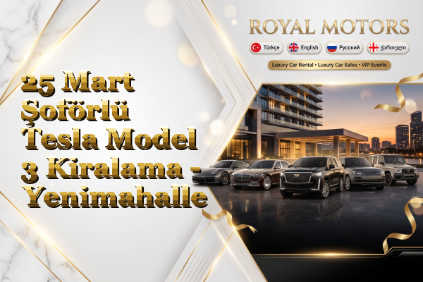 25 Mart Şoförlü Tesla Model 3 Kiralama - Yenimahalle