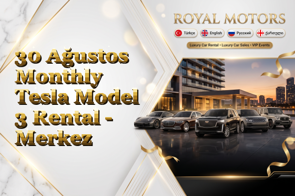 30 Ağustos Monthly Tesla Model 3 Rental - Merkez