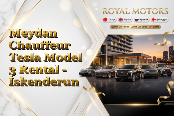 Meydan Chauffeur Tesla Model 3 Rental - İskenderun