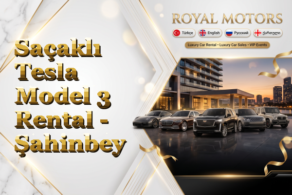 Saçaklı Tesla Model 3 Rental - Şahinbey