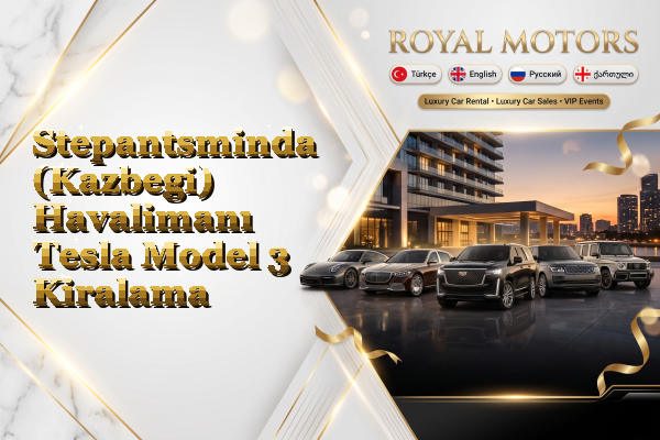 Stepantsminda (Kazbegi) Havalimanı Tesla Model 3 Kiralama