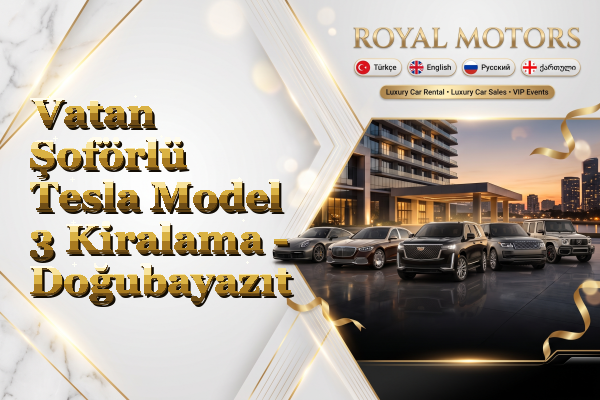 Vatan Şoförlü Tesla Model 3 Kiralama - Doğubayazıt