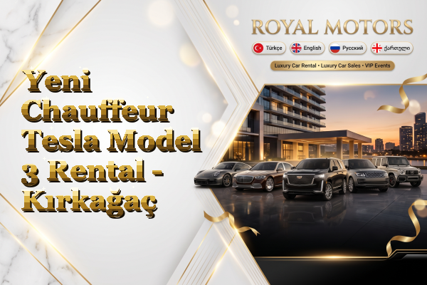 Yeni Chauffeur Tesla Model 3 Rental - Kırkağaç